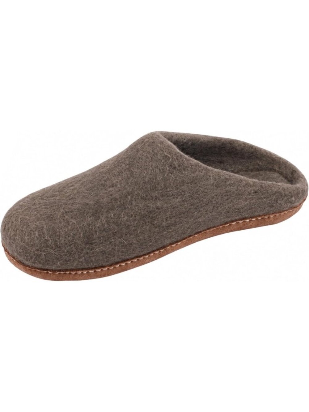 Cozy Wool Mule Slippers | Felted Backless House Shoes with Soft Suede Sole
